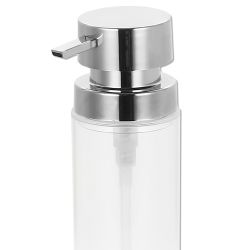 24 Pieces Home Basics 12 Oz.  Cylinder Plastic Hand Soap Dispenser With Brushed Stainless Steel Pump, Clear - Soap Dishes & Soap Dispensers
