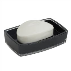 24 Pieces Home Basics Acrylic Plastic Soap Dish, Black - Soap Dishes & Soap Dispensers