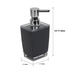 24 Pieces Home Basics Acrylic Plastic 10 Oz. Hand Soap Dispenser With RusT-Resistant Brushed Stainless Steel Pump, Black - Soap Dishes & Soap Dispensers