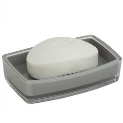 24 Pieces Home Basics Plastic Soap Dish, Grey - Soap Dishes & Soap Dispensers