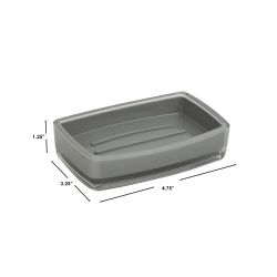 24 Pieces Home Basics Plastic Soap Dish, Grey - Soap Dishes & Soap Dispensers