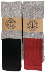 24 Pairs Yacht & Smith Mens Cotton Thermal Tube Socks, Cold Weather Boot Sock Shoe Size 8-12 - Mens Thermal Sock