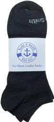 48 Wholesale Yacht & Smith Men's Black No Show Ankle Socks