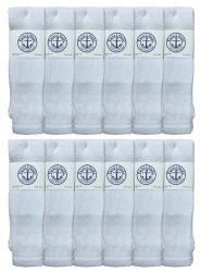 36 Pairs Yacht & Smith Men's King Size 31 Inch Cotton Terry Cushioned Athletic Tube SockS- 13-16 Solid White - Big And Tall Mens Tube Socks