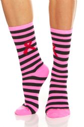 360 Wholesale Pink Ribbon Breast Cancer Awareness Crew Socks For Women