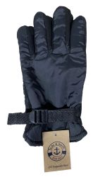 72 Pairs Yacht & Smith Men's Winter Warm Ski Gloves, Fleece Lined With Black Gripper - Bulk Gloves for Homeless and Charity