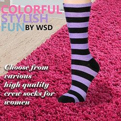 12 Wholesale Womens Casual Crew Socks, Cotton Colorful Fun Patterns, Women Solid Dress Sock Mary Jane Print