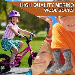 60 Wholesale Yacht & Smith Unisex Kids Merino Wool Thermal Hiking Camping Socks , Size 6-8