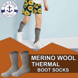 4 Wholesale Yacht & Smith Unisex Kids Merino Wool Thermal Hiking Camping Socks , Size 6-8
