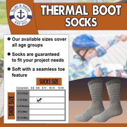 4 Wholesale Yacht & Smith Unisex Kids Merino Wool Thermal Hiking Camping Socks , Size 6-8