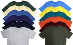 12 Wholesale Men's Cotton Short Sleeve T-Shirt Size 4X-Large, Assorted Colors