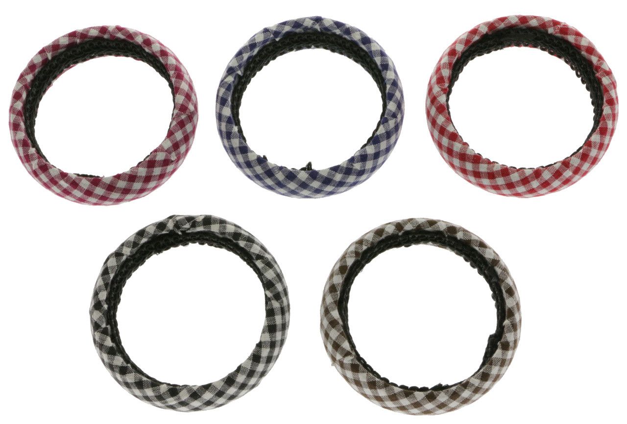 60 Wholesale Bangle Bracelet Covered Gingham Plaid Print