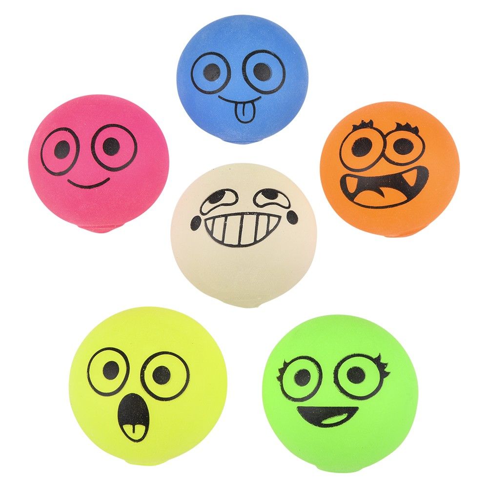 96 pieces 2.4" Squeezy Silly Faces Sugar Ball - Slime & Squishees