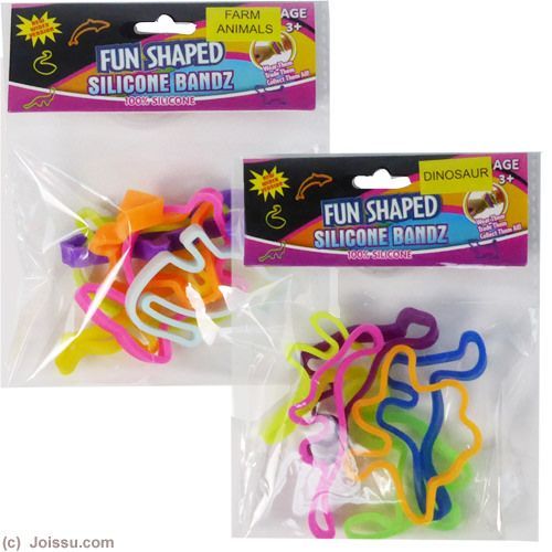 12 Pieces 6 Piece Fun Shaped Silicone Bandz Sets - Bracelets