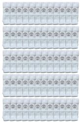 Yacht & Smith Men's 28 Inch Cotton Tube Sock Solid White Size 10-13