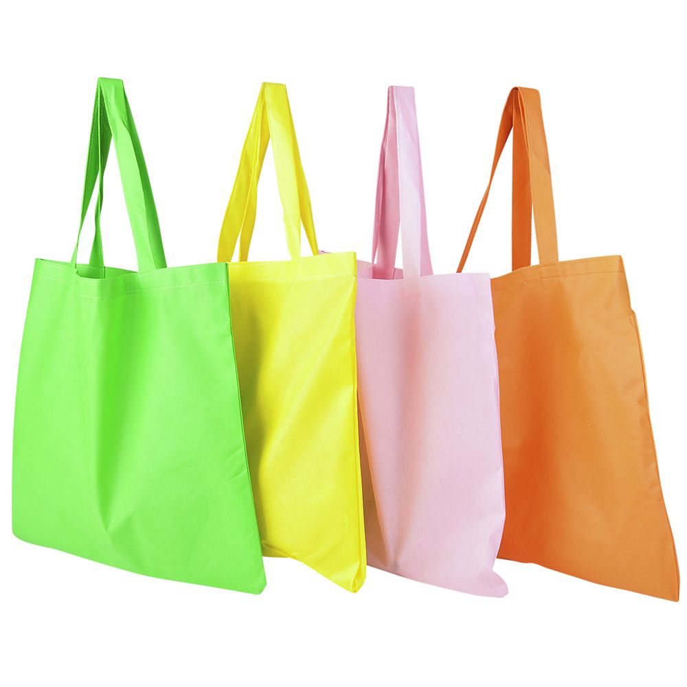 240 Pieces Neon Fabric Tote Bag 15 X 16.5" - Tote Bags & Slings
