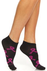 60 Pairs Yacht & Smith Women's Assorted Colored Breast Cancer Awareness Ankle Socks - Breast Cancer Awareness Socks