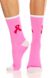 60 Pairs Yacht & Smith Women's Pink Ribbon Breast Cancer Awareness Crew Socks - Breast Cancer Awareness Socks
