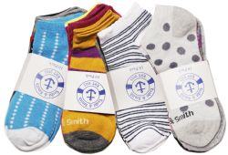 240 Wholesale Yacht & Smith Assorted Pack Of Womens Low Cut Printed Ankle Socks Size 9-11