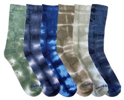 6 Pairs Of Womens Tie Dye Cotton Colorful Soft Crew Socks, Bright Colorful Boot Sock, Bulk