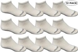 120 Pairs Yacht & Smith Kid's White No Show Low Cut Ankle Socks Size 6-8 - Girls Ankle Sock