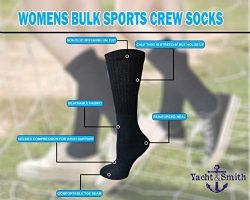 12 Wholesale Yacht & Smith Mens Soft Cotton Athletic Crew Socks, Terry Cushion, Sock Size 10-13 Black