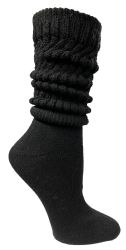 36 Wholesale Yacht & Smith Womens Heavy Cotton Slouch Socks, Solid Black