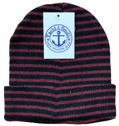 240 Wholesale Yacht & Smith Unisex Knit Winter Hat With Stripes Assorted Colors
