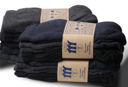 60 Wholesale Mens Thermal Crew Socks Black Grey Navy
