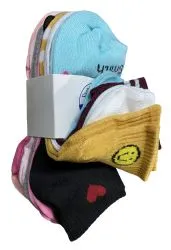 Yacht & Smith Assorted Pack Of Girls Low Cut Printed Ankle Socks Bulk Buy