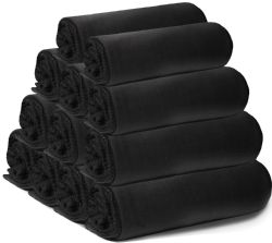 24 Pieces Yacht & Smith Travel Outdoor Blanket Fleece Throw 50x60 Solid Gray - Fleece & Sherpa Blankets