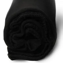 Yacht & Smith 50x60 Warm Heavy Duty Fleece Blanket, Soft Warm Compact Travel Blanket Solid Black