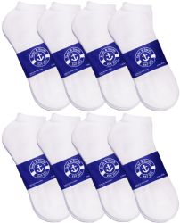 24 Wholesale Yacht & Smith Womens Cotton White No Show Ankle Socks, Sock Size 9-11