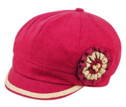 24 Wholesale Cabbie Hats With Flower