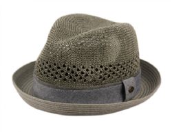12 Wholesale Straw Paper Fedora Hats With Fabric Band