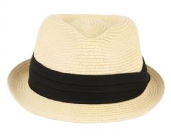 12 Wholesale Straw Braid Fedora Hats