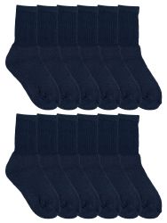 240 Pairs Yacht & Smith Kids Cotton Crew Socks Black Size 6-8 Bulk Pack - Kids Socks for Homeless and Charity