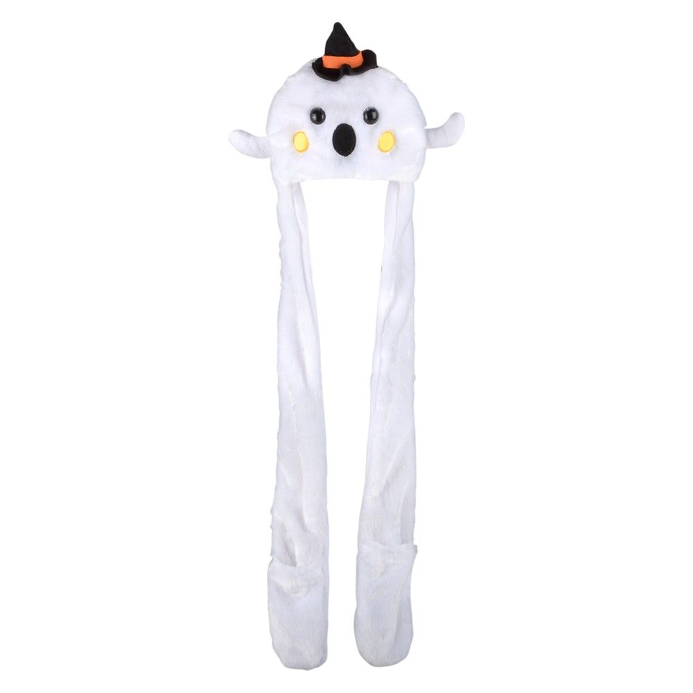 24 pieces of LighT-Up Ghost Plush Hoodie Scarf Hat 35"