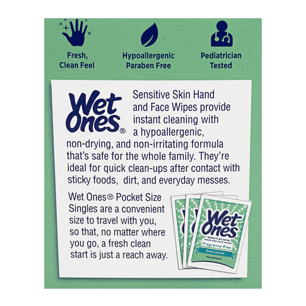 Wholesale Footwear Wet Ones Sensitive Skin Single Wipes - Pack of 1