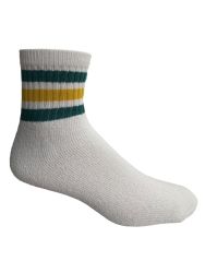 240 Pairs Yacht & Smith Kids Cotton Quarter Ankle Socks Size 6-8 White With Stripes - Boys Ankle Sock