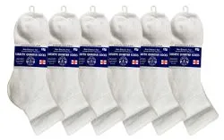 Yacht & Smith Men's Loose Fit NoN-Binding Soft Cotton Diabetic White Quarter Ankle Socks Size 10-13