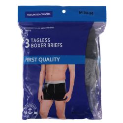 144 Wholesale Yacht & Smith Mens 100% Cotton Boxer Brief Assorted Colors Size Medium