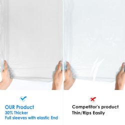 Yacht & Smith Unisex One Size Reusable Rain Poncho Clear 60g pe