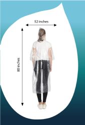 Yacht & Smith Unisex One Size Reusable Rain Poncho Clear 60g pe