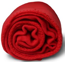 24 Pieces Yacht & Smith 50x60 Warm Fleece Blanket, Soft Warm Compact Travel Blanket Solid Red - Fleece & Sherpa Blankets