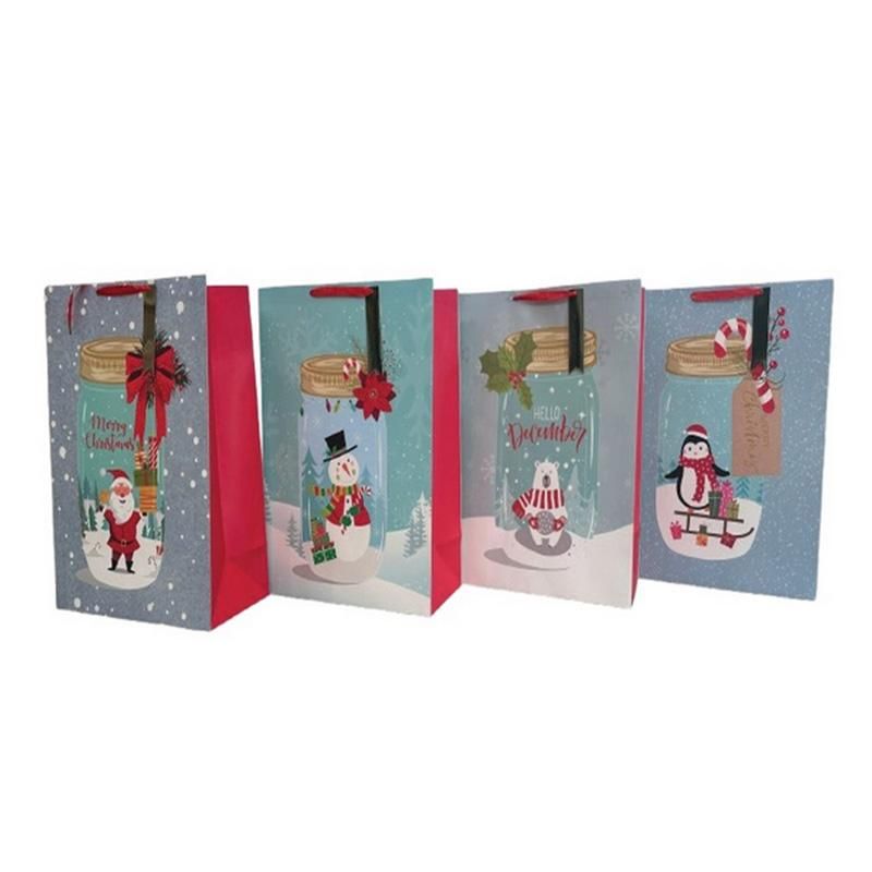 96 Pieces Jumbo Matt Xmas Bag - Christmas Gift Bags and Boxes