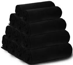 Yacht & Smith 50x60 Warm Heavy Duty Fleece Blanket, Soft Warm Compact Travel Blanket Solid Black