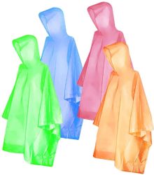 Yacht & Smith Unisex One Size Reusable Rain Poncho Assorted Colors 60g Peva