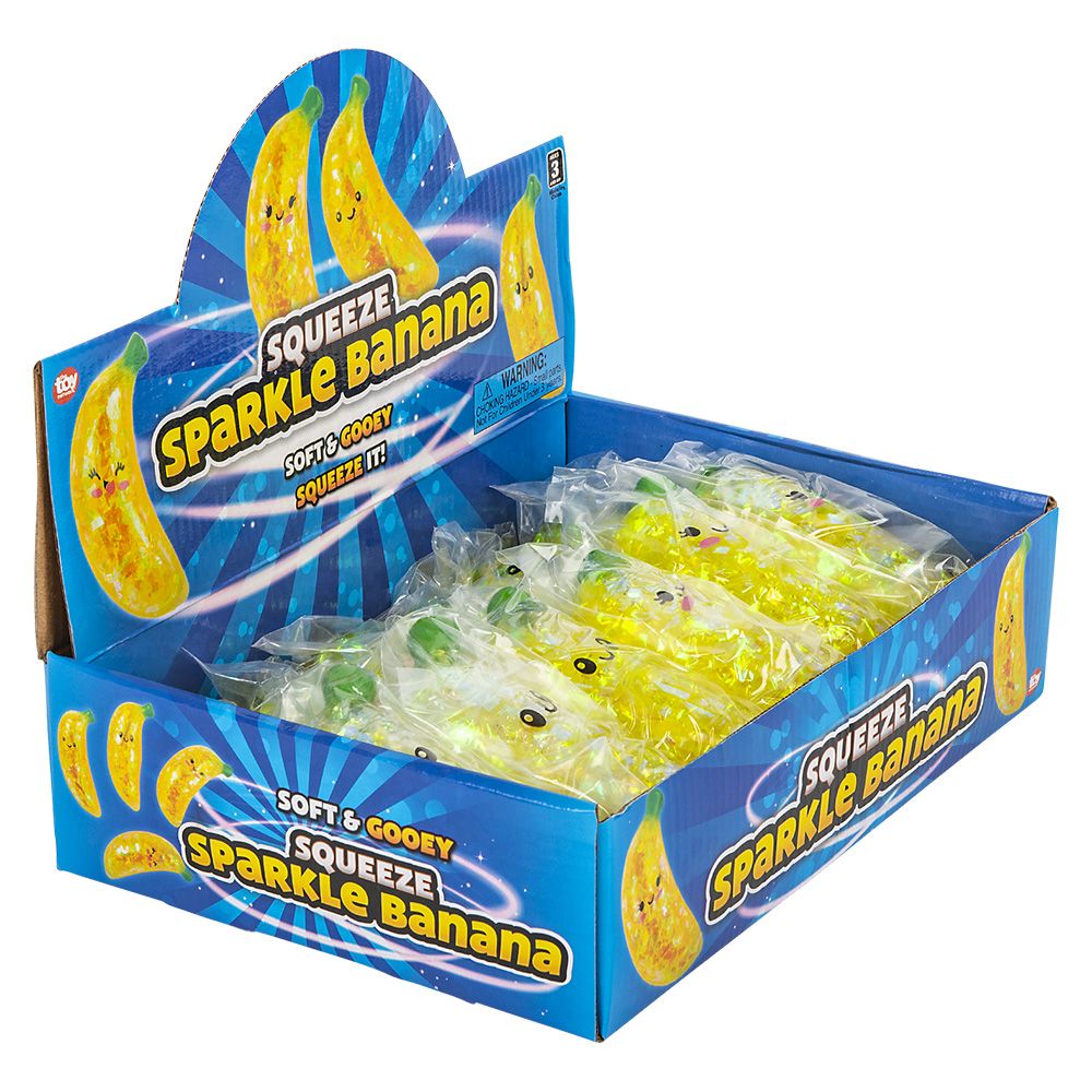 72 pieces 5.5" Squeeze Sparkle Banana - Slime & Squishees