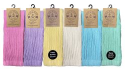24 Wholesale Yacht & Smith Slouch Socks For Women, Assorted Pastel Size 9-11 - Womens Crew Sock